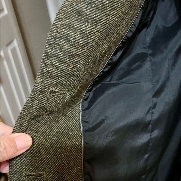 Banana Republic Jacket Womens Size P2 Green Tweed Blended Wool/Silk/Poly - Picture 6 of 6
